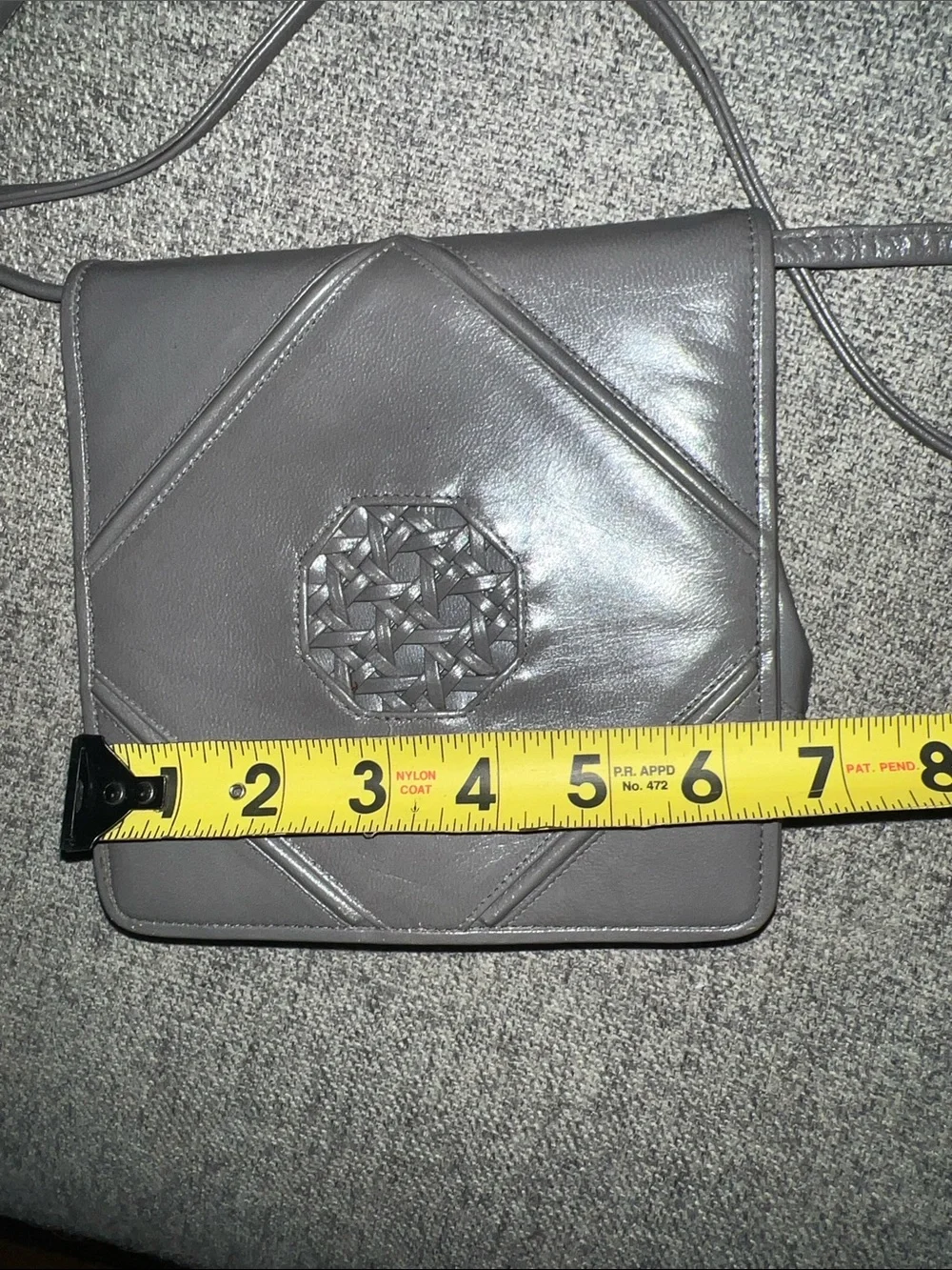 Vintage Grey Leather Barbara Bolan Crossbody Bag and Vintage Clutch